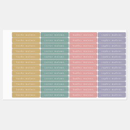 Simple Boho Rainbow Kids Waterproof Name Etiketten