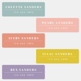 Simple Boho Rainbow Wassersicherer Name Etiketten