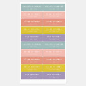 Simple Boho Rainbow Wassersicherer Name Etiketten (Blatt)