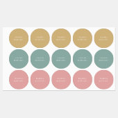 Simple Boho Rainbow Wassersicherer Name Etiketten (Blatt)