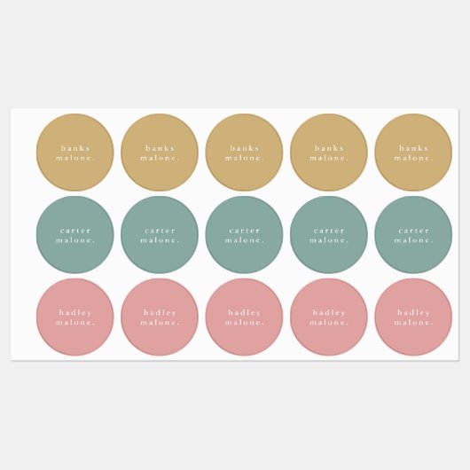 Simple Boho Rainbow Wassersicherer Name Etiketten (Blatt)