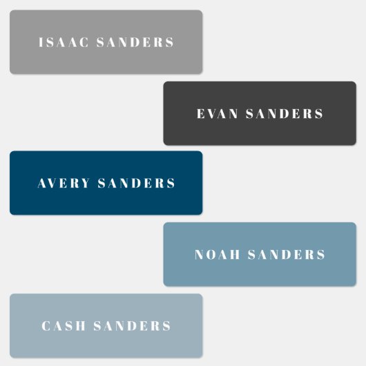 Simple Boho Rainbow Wassersicherer Name Etiketten (Gruppe)