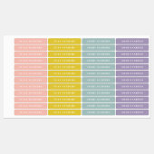 Simple Boho Rainbow Wassersicherer Name Etiketten (Blatt)