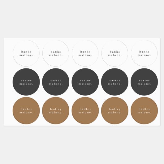 Simple Boho Rainbow Wassersicherer Name Etiketten (Blatt)