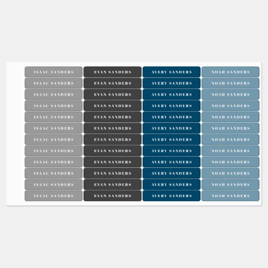 Simple Boho Rainbow Wassersicherer Name Etiketten (Blatt)