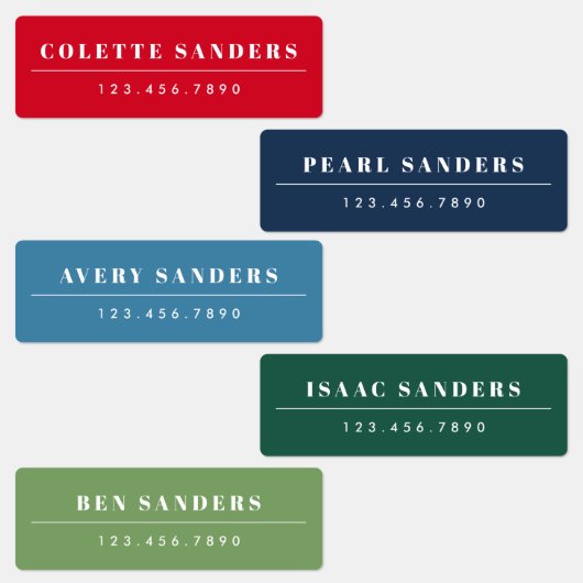 Simple Boho Rainbow Wassersicherer Name Etiketten (Gruppe)