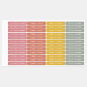 Simple Boho Rainbow Wassersicherer Name Etiketten (Blatt)