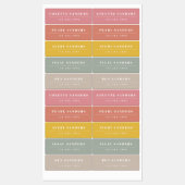 Simple Boho Rainbow Wassersicherer Name Etiketten (Blatt)