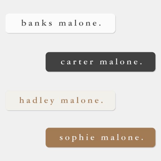 Simple Boho Rainbow Wassersicherer Name Etiketten (Gruppe)