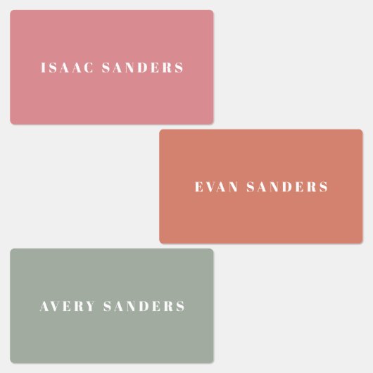 Simple Boho Rainbow Wassersicherer Name Etiketten (Gruppe)