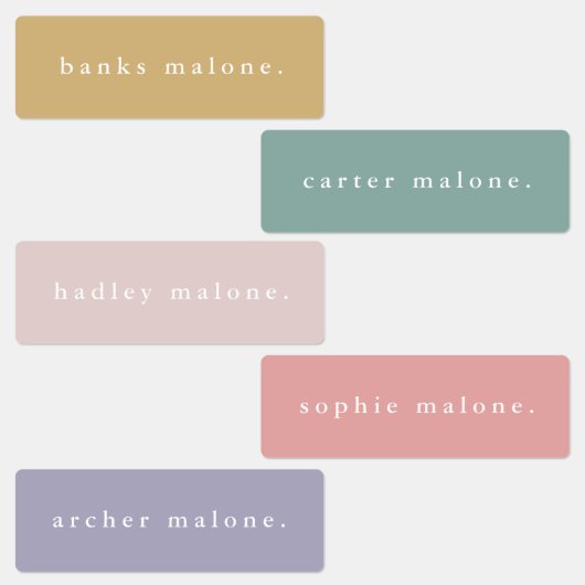 Simple Boho Rainbow Wassersicherer Name Etiketten (Gruppe)