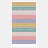 Simple Boho Rainbow Wassersicherer Name Etiketten (Blatt)