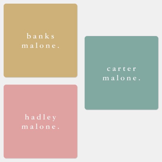 Simple Boho Rainbow Wassersicherer Name Etiketten (Gruppe)