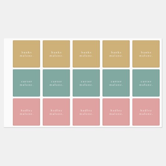 Simple Boho Rainbow Wassersicherer Name Etiketten (Blatt)