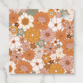 Simple Boho Retro Floral Brautparty Individuelle N Geschenkanhänger (Rückseite)