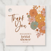 Simple Boho Retro Floral Brautparty Individuelle N Geschenkanhänger (Vorderseite)