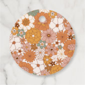 Simple Boho Retro Floral Brautparty Individuelle N Geschenkanhänger (Rückseite)