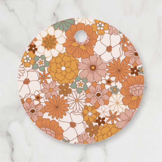 Simple Boho Retro Floral Brautparty Individuelle N Geschenkanhänger (Rückseite)