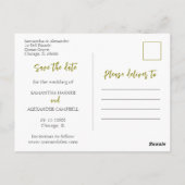 Simple Boho Rettete Our Date Olive Foto Postkarte (Rückseite)