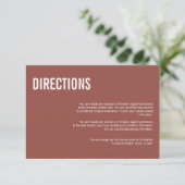 Simple Boho Rose Typografy Wedding Directors Einladung (Stehend Vorderseite)