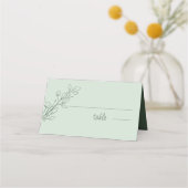 Simple Boho Sage Green, geflochtene Hochzeitsstimm Platzkarte (Vorderseite)