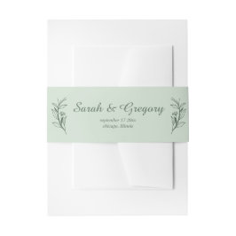 Simple Boho Sage Green Wedding Einladungsbanderole