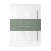 Simple Boho Sage Green Wedding Einladungsbanderole (Vorderseite Beispiel)