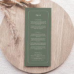 Simple Boho Sage Green Wedding Flat Menükarte<br><div class="desc">Dieses einfache Boho Sage Green Wedding Flat Menu bietet eine raffinierte, abgestufte Palette von neutralem Elfenbein, gepaart mit einer wunderschönen Mischung und passenden Optionen wie Rostterrakotta, Salbei Grün und Pflaume. Die schlichte Eleganz einfacher Typografie und sanfte Bögen schaffen eine beruhigende und polierte Ästhetik mit klassischem minimalistischem Stil. Die Farbkombination bietet...</div>
