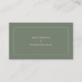 Simple Boho Sage Green Wedding Flat Platzkarte (Rückseite)
