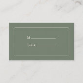 Simple Boho Sage Green Wedding Flat Platzkarte (Vorderseite)