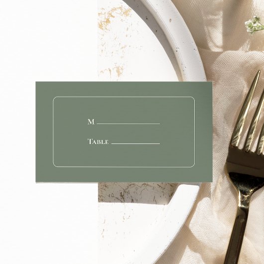 Simple Boho Sage Green Wedding Flat Platzkarte