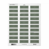 Simple Boho Sage Green Wedding Rücksendeadresse (Vorne)