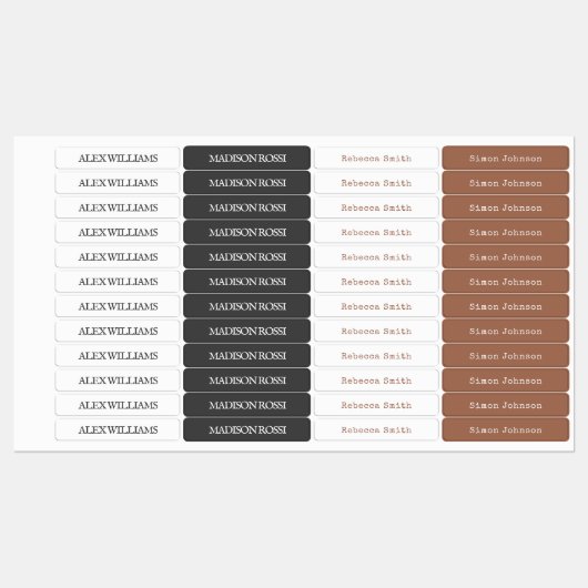 Simple Boho Schreibwriter | Wasserdichte Namenssch Etiketten (Blatt)