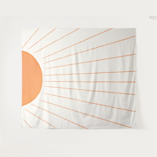 Simple Boho Sun Sunrise Wandteppich (Vorderseite (Horizontal))
