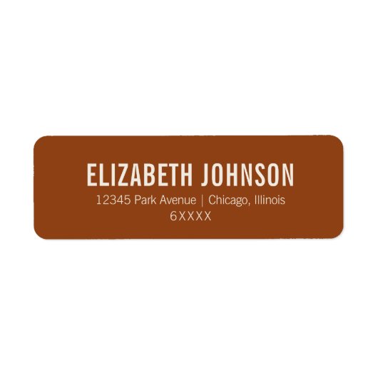 Simple Boho Terracotta Typografy Bridal Address (Vorne)