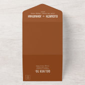 Simple Boho Terracotta Typografy Wedding All In One Einladung (Außenbereich)