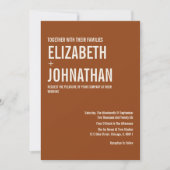 Simple Boho Terracotta Typografy Wedding Einladung (Vorderseite)