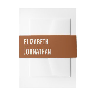 Simple Boho Terracotta Typografy Wedding Einladungsbanderole