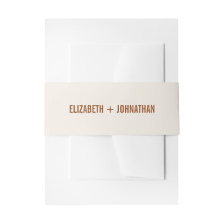 Simple Boho Terracotta Typografy Wedding Einladungsbanderole