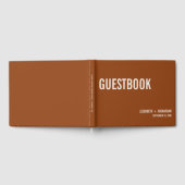 Simple Boho Terracotta Typografy Wedding Gästebuch (Voll)
