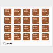Simple Boho Terracotta Typografy Wedding Quadratischer Aufkleber (Blatt)