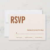 Simple Boho Terracotta Typografy Wedding RSVP (Vorderseite)