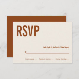 Simple Boho Terracotta Typografy Wedding RSVP