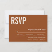 Simple Boho Terracotta Typografy Wedding RSVP (Vorderseite)