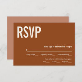 Simple Boho Terracotta Typografy Wedding RSVP