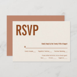 Simple Boho Terracotta Typografy Wedding RSVP