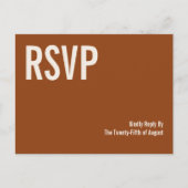 Simple Boho Terracotta Typografy Wedding RSVP Einladungspostkarte (Vorderseite)