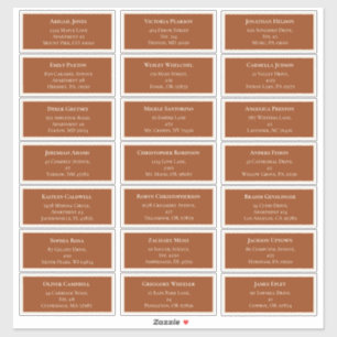 Simple Boho Terracotta Wedding Guest Address Aufkleber