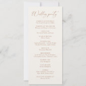 Simple Boho Terracotta Wedding Program (Rückseite)