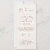 Simple Boho Terracotta Wedding Program (Vorderseite)